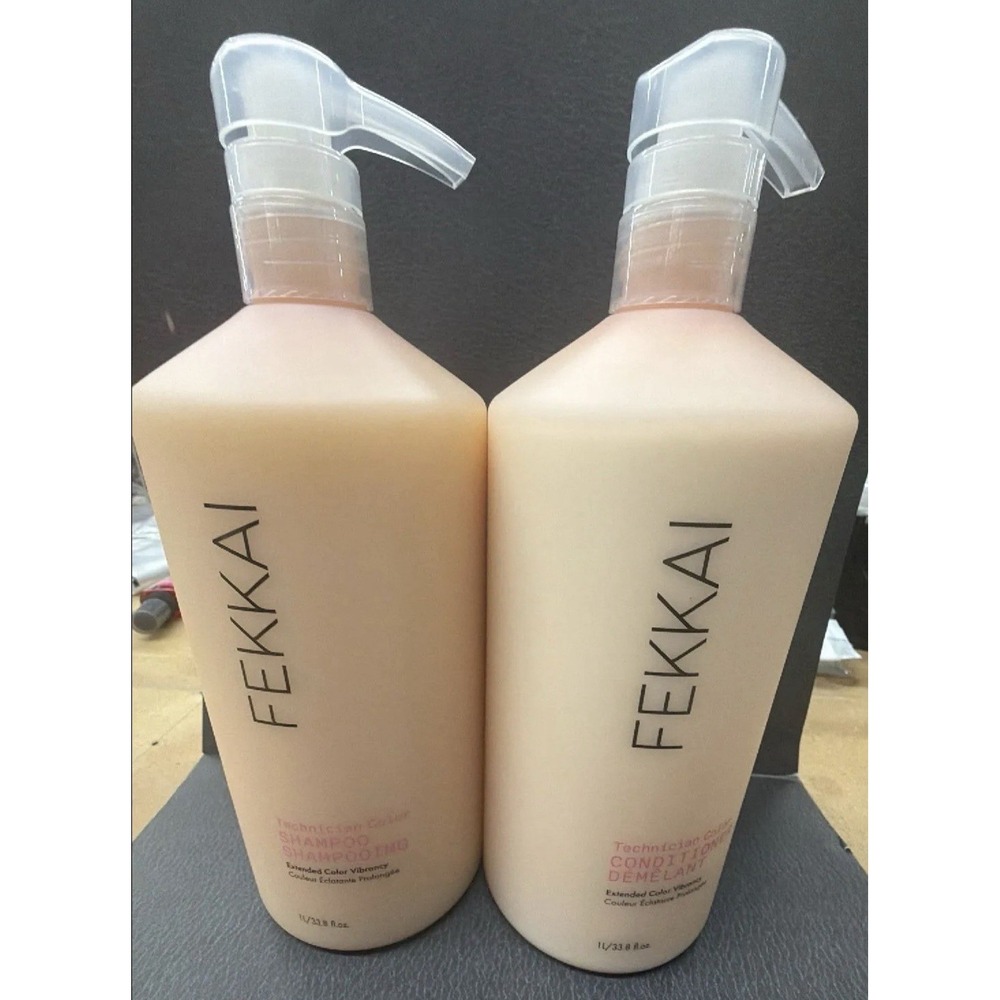 FEKKAI Technician Color Shampoo AND Conditioner 1 Liter - 33.8 fl Oz  Jumbo NEW
